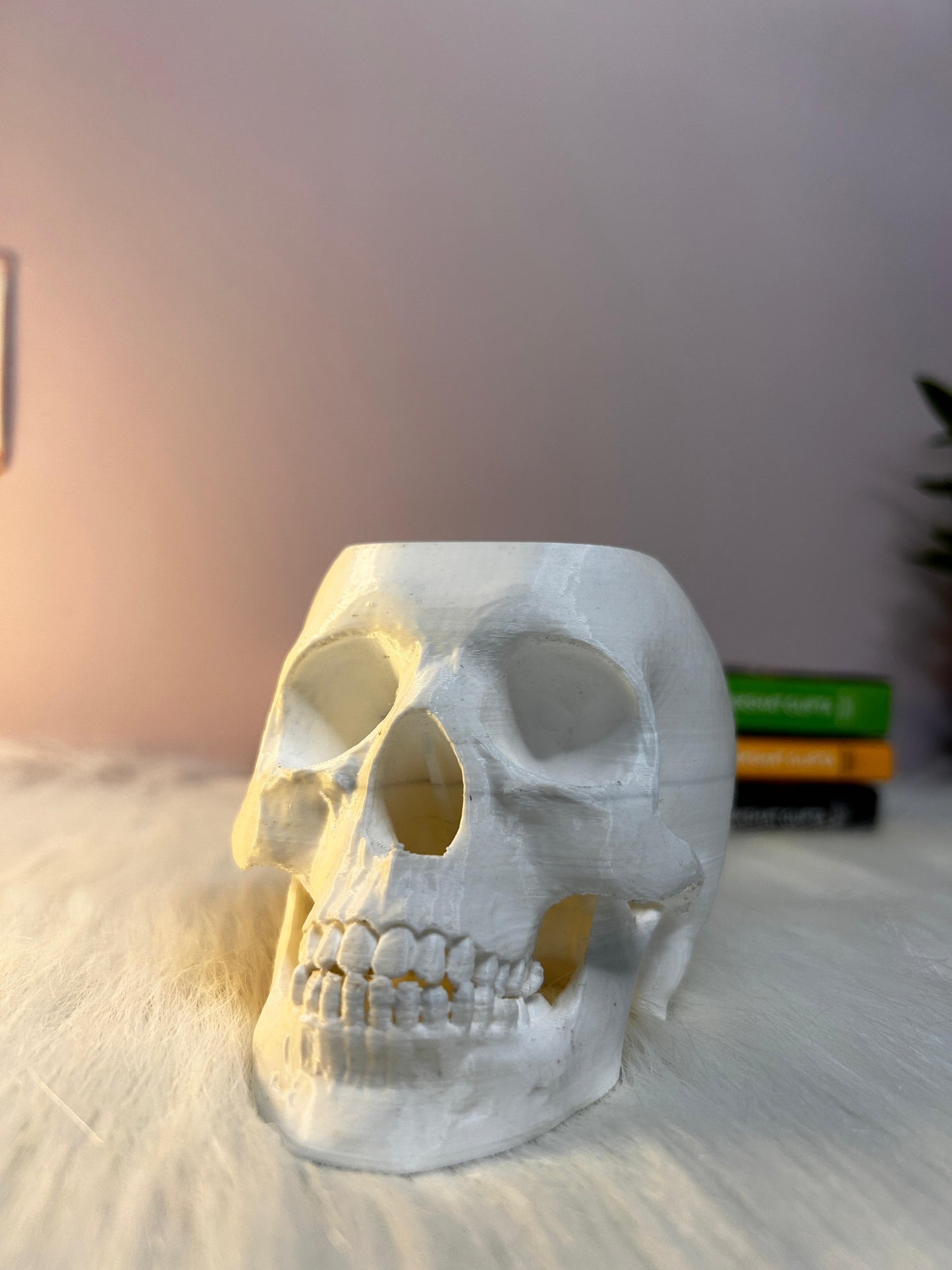 Skull-Shaped 3D Printed Pen Stand – Stylish Desk Organizer