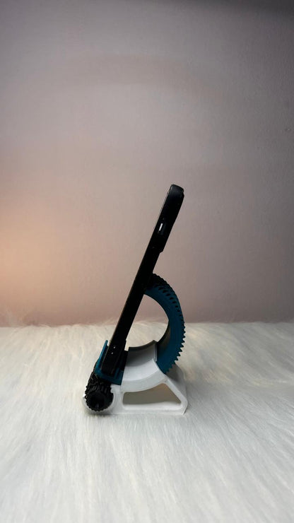 Geared Phone Stand – Adjustable & Stylish